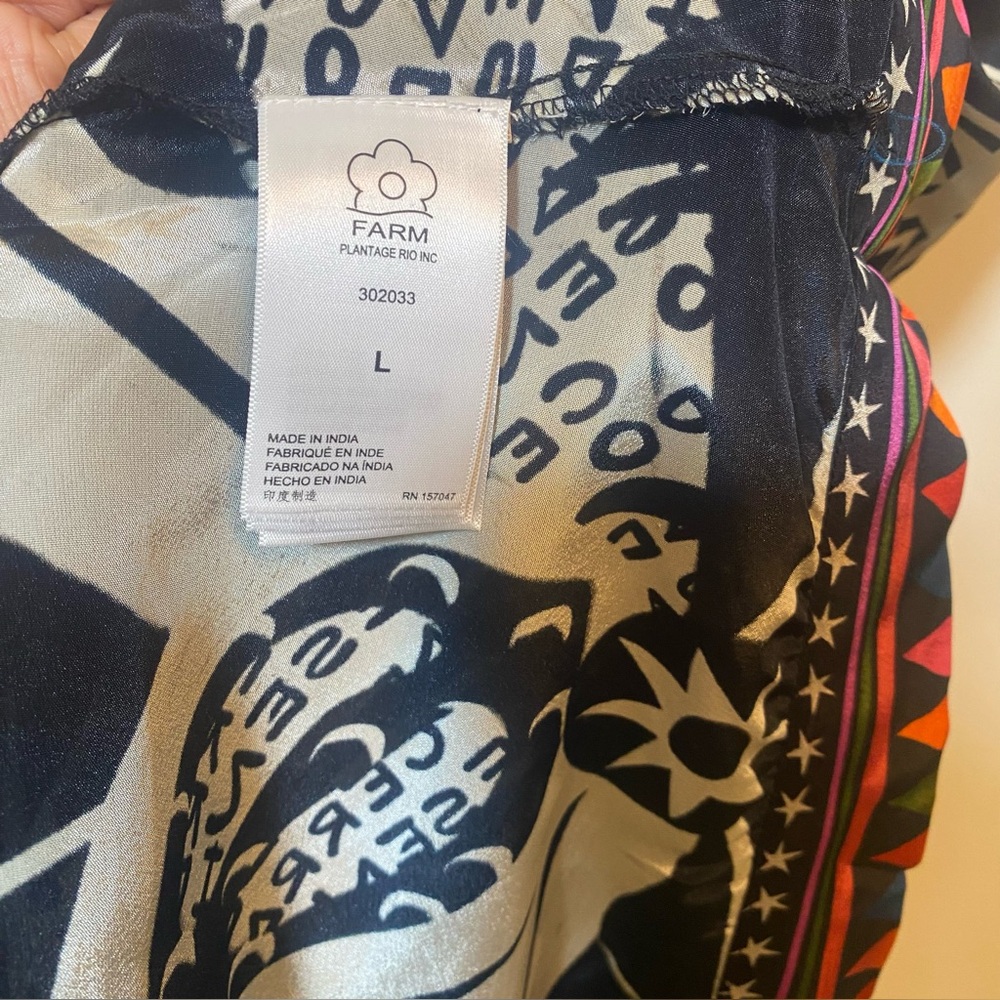 FARM Rio Black and White Cerrado Sky Maxi Dress Mid. Sz L NWT - Picture 2 of 12